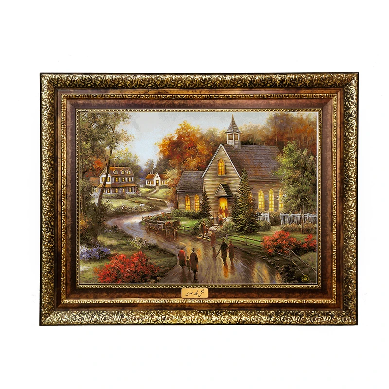 تابلو فرش ماشینی نقش نگار رضوی طرح منظره کد 599H