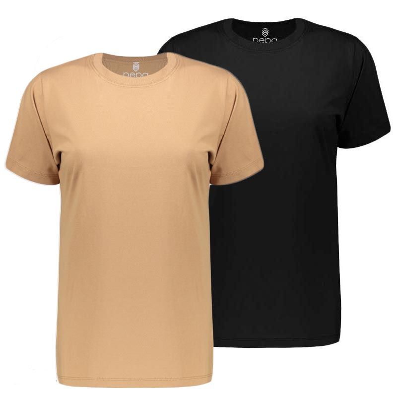 تی شرت آستین کوتاه زنانه پپا مدل Plain مجموعه دو عددی -  - 1