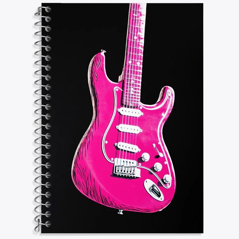 دفتر زبان 50 برگ خندالو مدل دو خط طرح گیتار الکترونیک کد N758