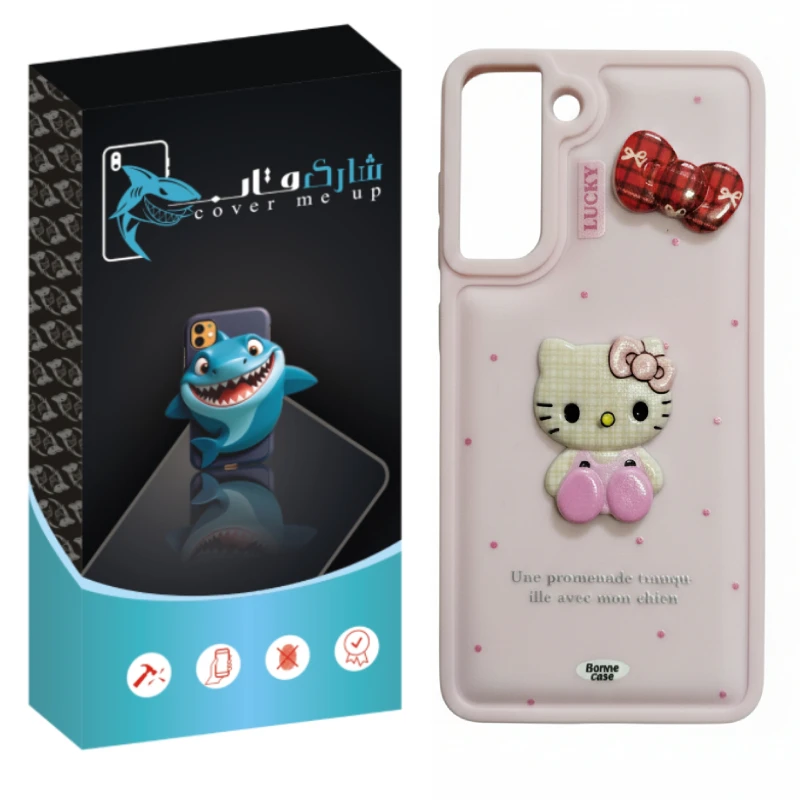 کاور شارک قاب مدل کیتی عروسکی مناسب برای گوشی موبایل سامسونگ Galaxy S21 FE