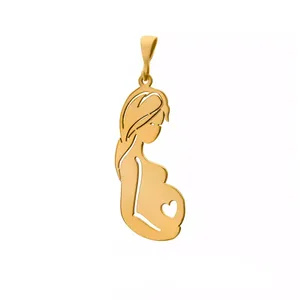 آویز گردنبند طلا 18 عیار زنانه گالری روبی مدل مادر باردار