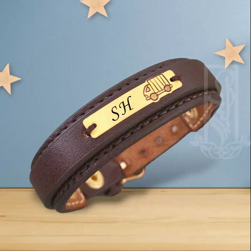 دستبند طلا 18 عیار بچگانه لیردا مدل حرف SH کد 72600