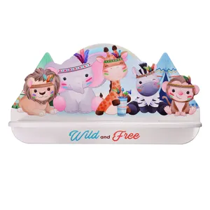 شلف دیواری اتاق کودک مدل قبیله حیوانات AH-12