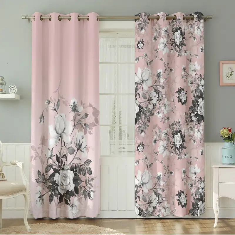 پرده نیروانا طرح گل   مدل مخمل کد 4862 سایز 140×280 سانتی متر