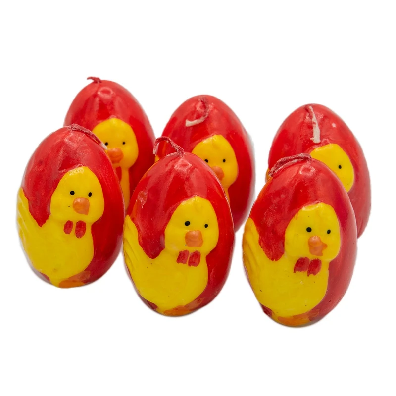 شمع دست ساز مدل تخم مرغی کد 03 مجموعه 6 عددی