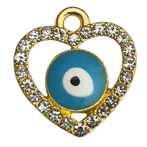 آویز گردنبند مدل چشم و نظر قلب نگین دار AG 432