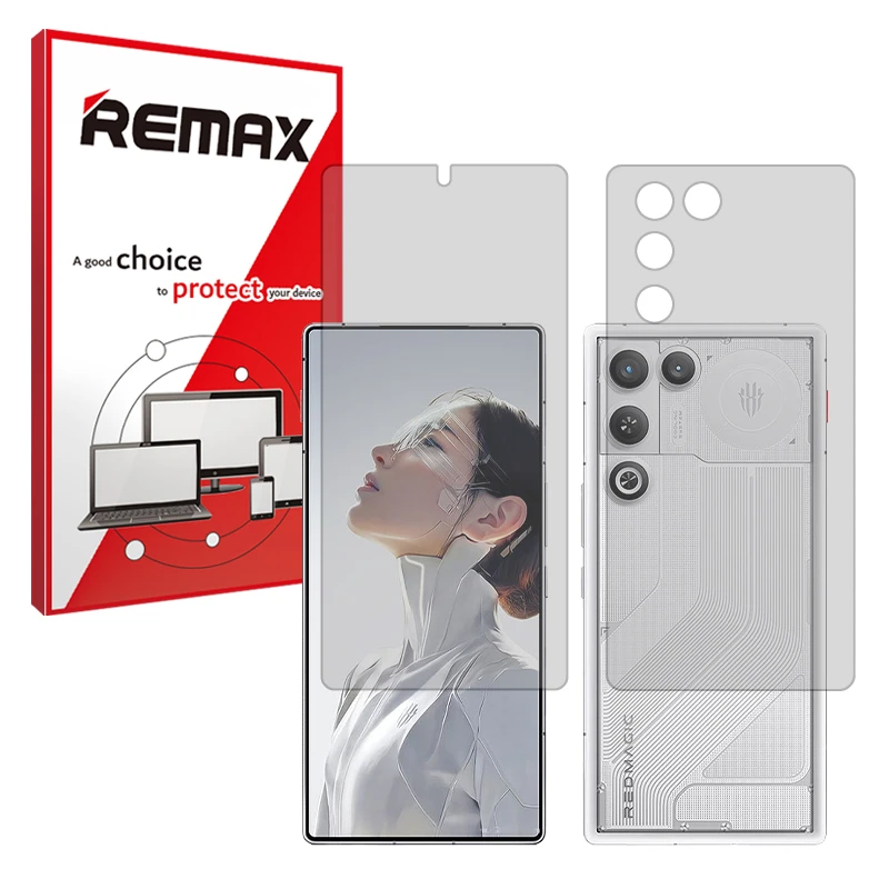 محافظ صفحه نمایش شفاف ریمکس مدل هیدروژلی مناسب برای گوشی موبایل زد تی ای nubia RedMagic 11 Air به همراه محافظ پشت گوشی