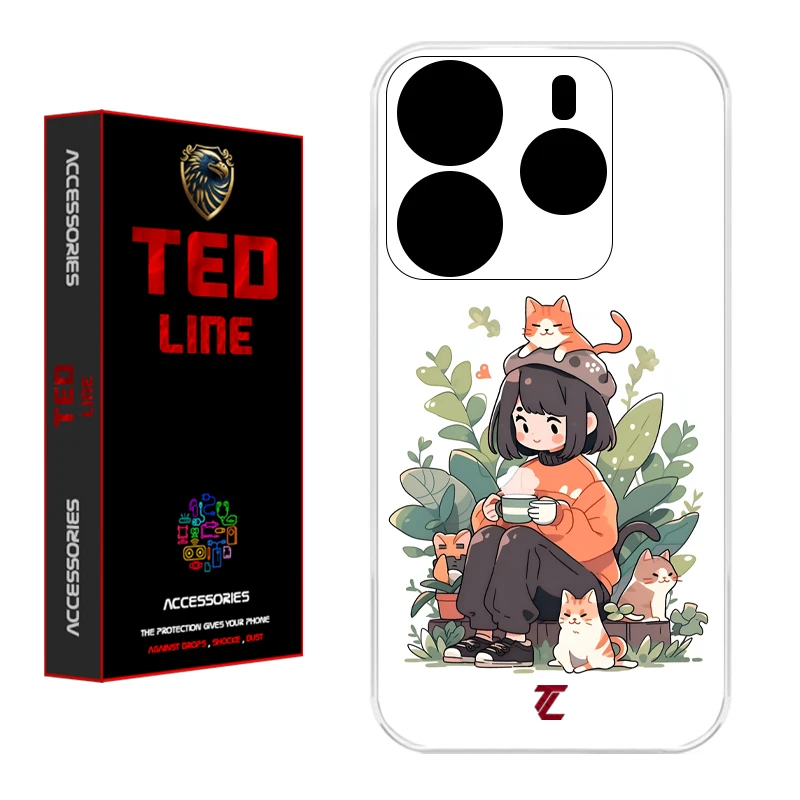 کاور تدلاین طرح گربه کد 1181 مناسب برای گوشی موبایل شیائومی Redmi Note 14 4G