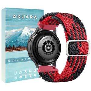 Akuara band model RdBlk-Woven suitable for Galaxy Watch 4 40mm / Watch 4 44mm / Watch 4 Classic 42mm / Watch 6 44mm smartwatch