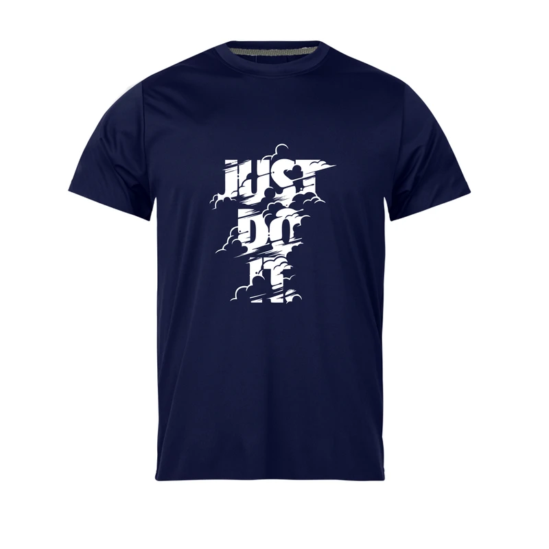 تی شرت آستین کوتاه مردانه مدل  just do it_N1_0229 رنگ سرمه ای
