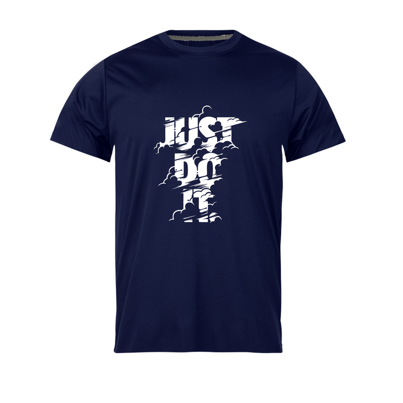 تی شرت آستین کوتاه مردانه مدل just do it_N1_0229 رنگ سرمه ای