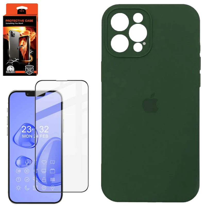 کاور کینگ کونگ مدل سیلیکون مناسب برای گوشی موبایل اپل Iphone 13 Pro به همراه محافظ صفحه نمایش