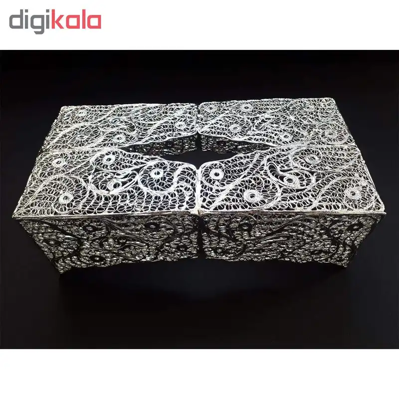 جعبه دستمال کاغذی ملیله کاری کد 1399