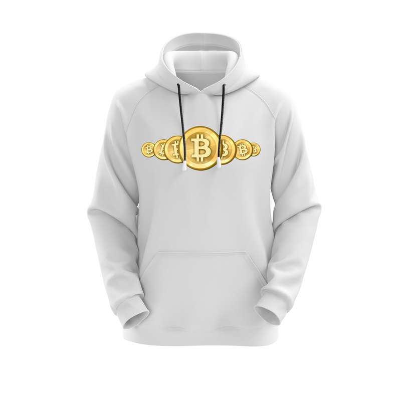 هودی زنانه مدل بیتکوین کد E61 رنگ سفید