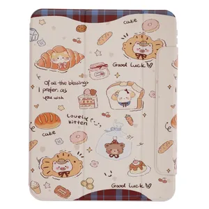 کیف کلاسوری طرح کیک و گربه مناسب آیپد اپل ipad 10 2022 10.9"