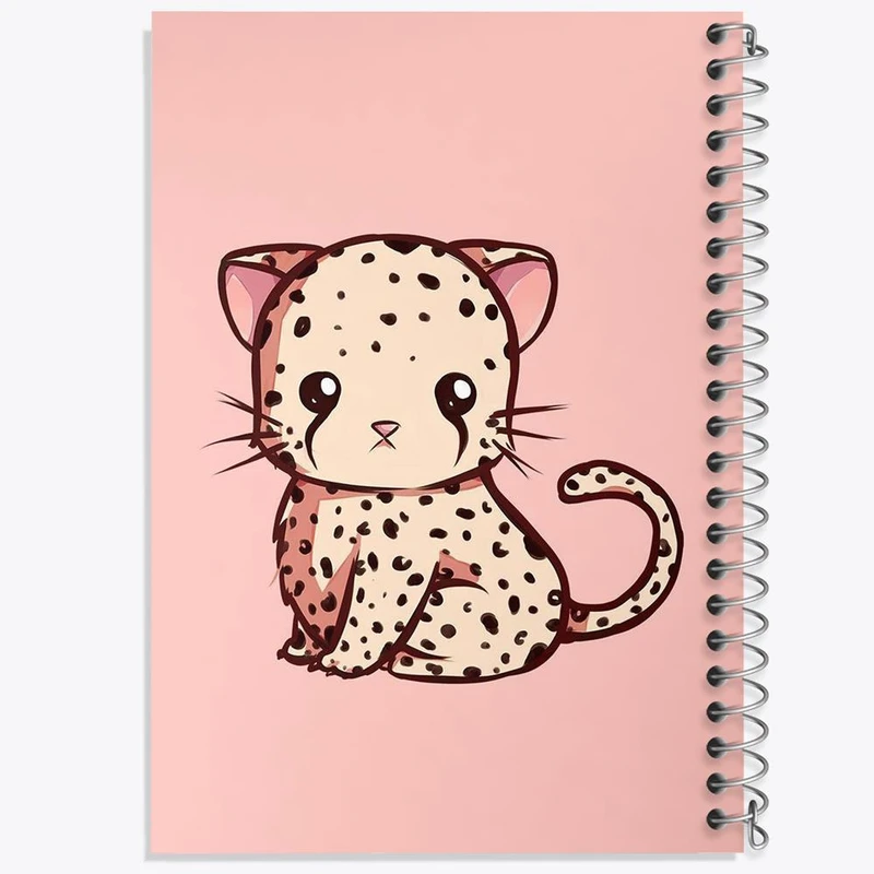 دفتر نقاشی 50 برگ خندالو مدل پلنگ حیوانات بامزه کد 21071