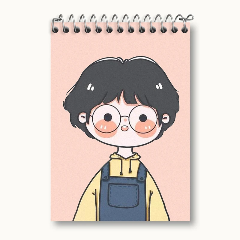 دفتر یادداشت 50 برگ خندالو طرح دخترانه کیوت کد N2178