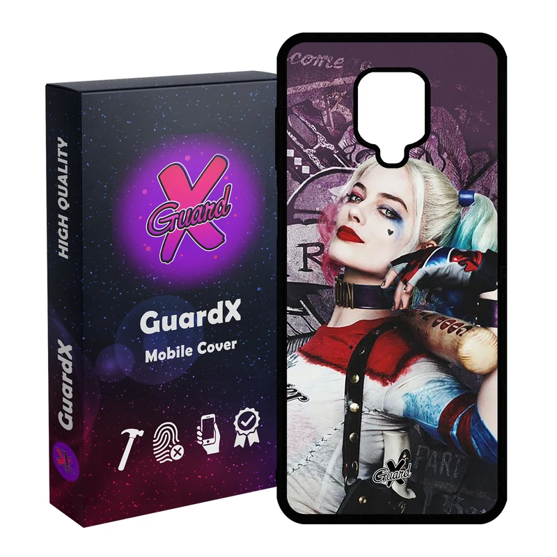 کاور گارد ایکس طرح Harley Quinn مدل Glass10235 مناسب برای گوشی موبایل سامسونگ Redmi Note 9S / Note 9 Pro / Note 9 Pro Max