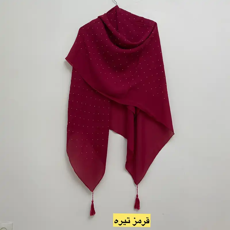 روسری زنانه مدل نخی وال اسلپ نگین دار
