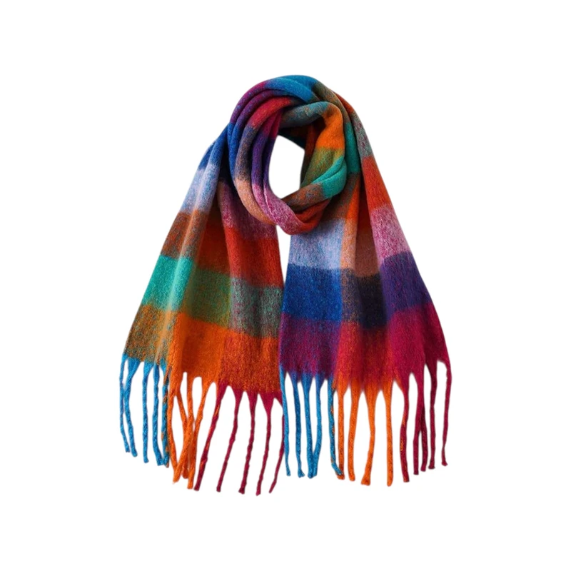 شال گردن زنانه مدل بیگ اسکارف طرح چهارخونه