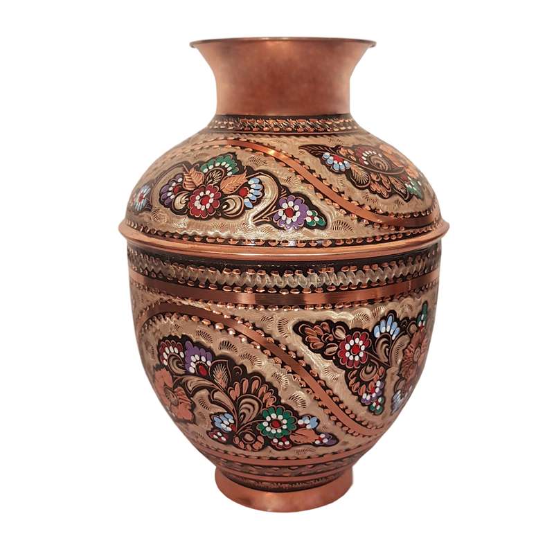  گلدان میناکاری طرح توپی کد 194