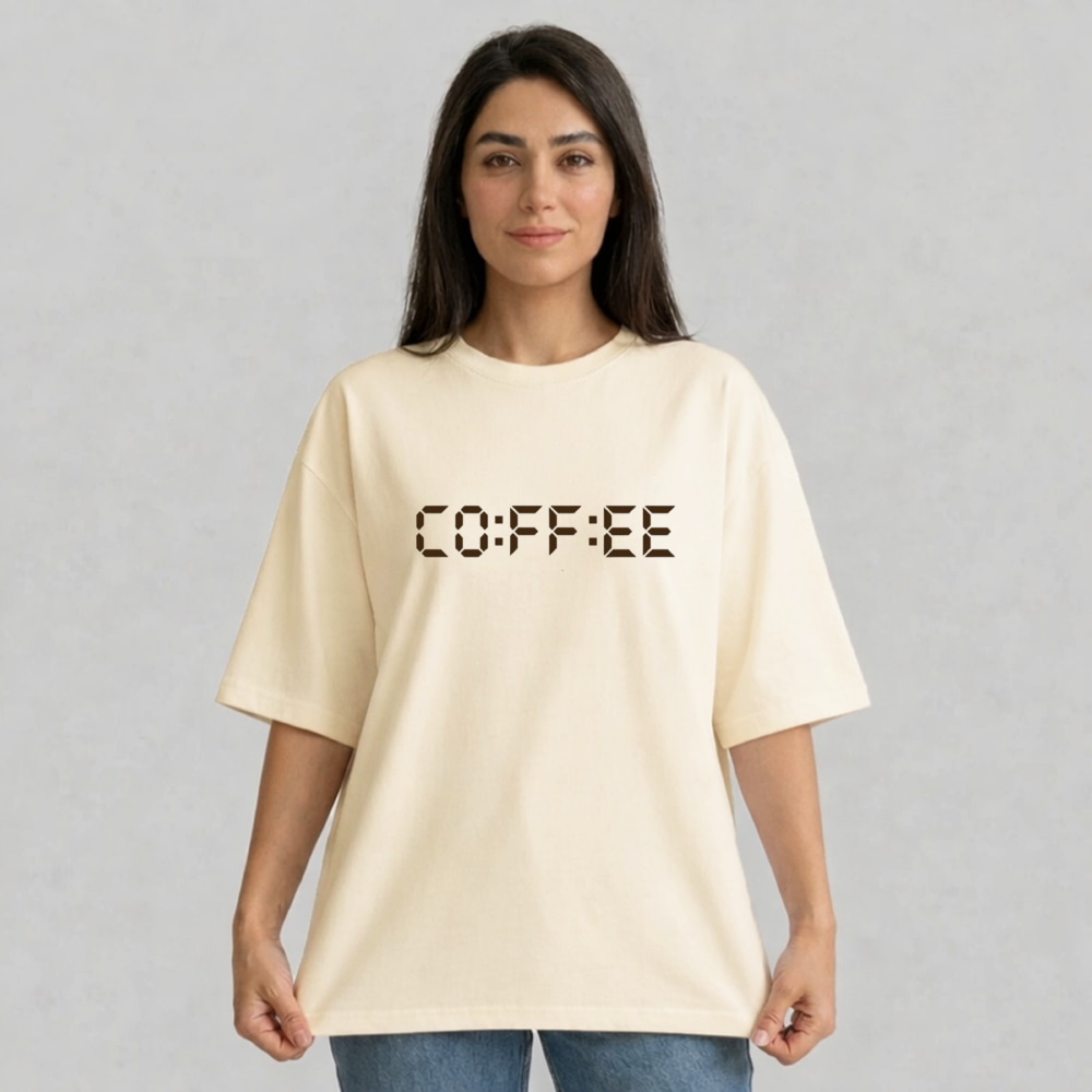 تی شرت آستین سه ربع زنانه مدل باکسی طرح cofee تی شرت آستین سه ربع زنانه مدل باکسی طرح cofee