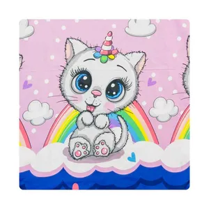 روکش لحاف مایکروفایبر آدنو مدل Little cat کد MC05 یک نفره سایز 220x160 سانتی‌متر