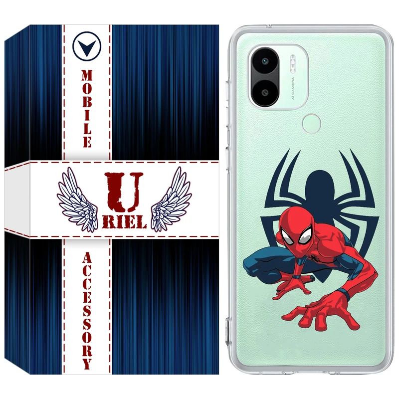 کاور یوریل مدل Clear کد 75 طرح اسپایدرمن مناسب برای گوشی موبایل شیائومی Redmi A1 Plus / A2 Plus