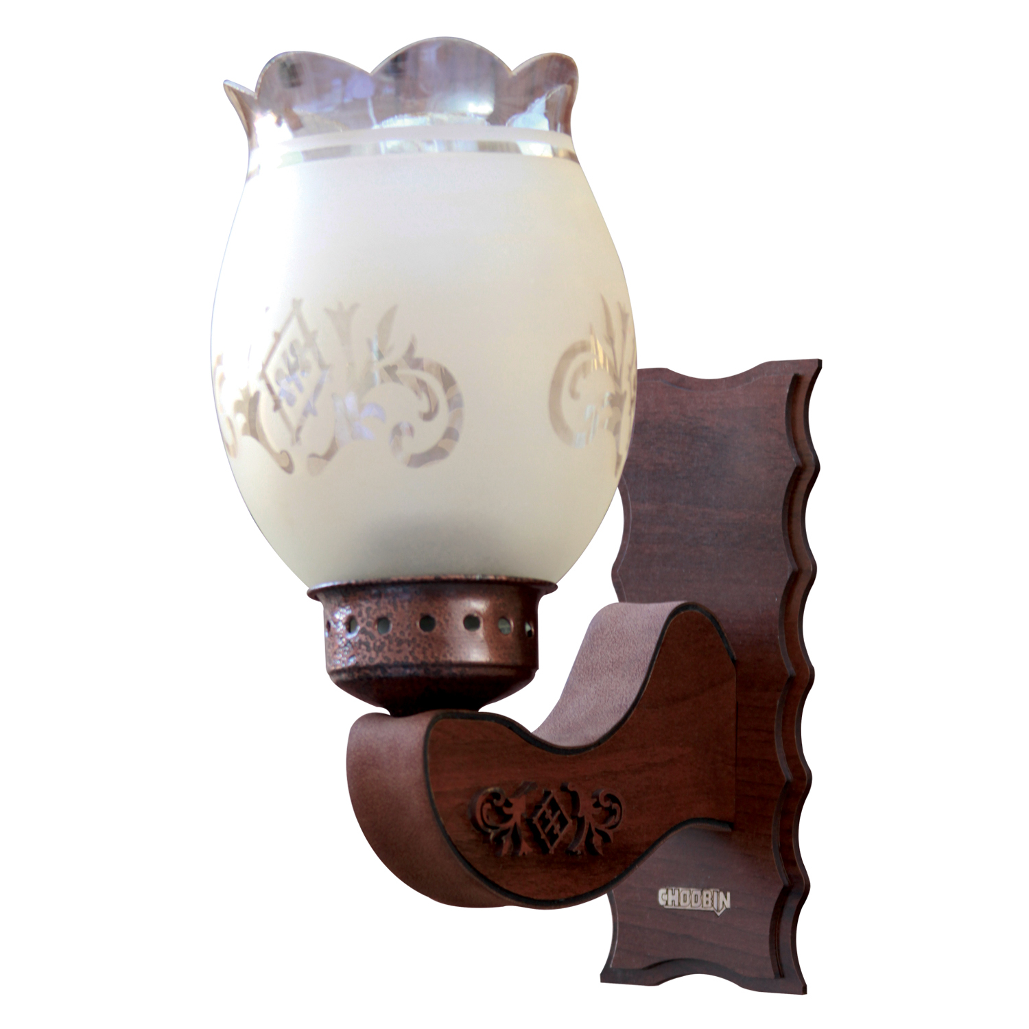 چراغ دیواری چوبین مدل شقایق کد MDLP 100/1