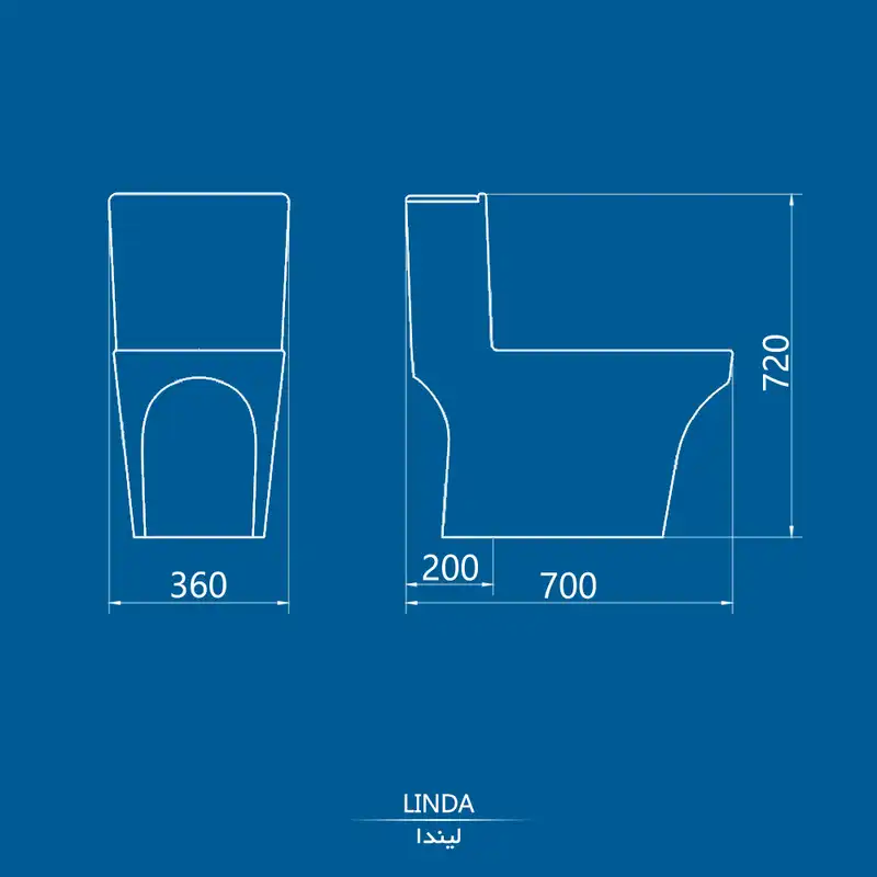 توالت فرنگی چینی کرد مدل لیندا بیده شیردار کد 2