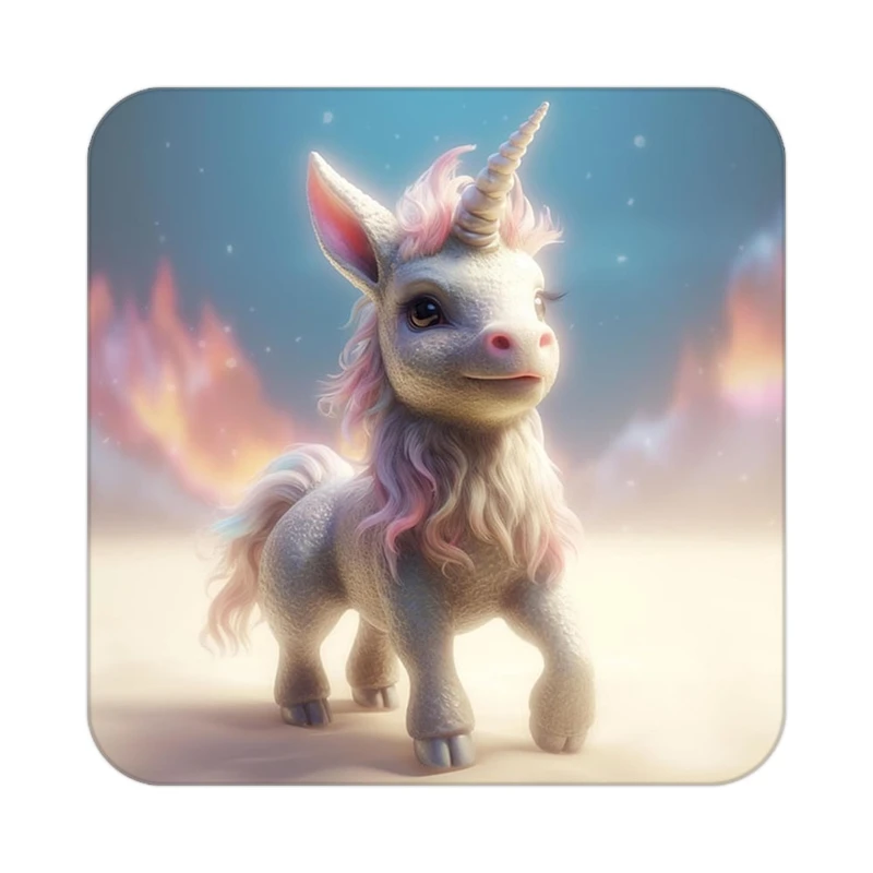 زیر لیوانی کاکتی طرح اسب تک شاخ و یونیکورن مدل mp32323