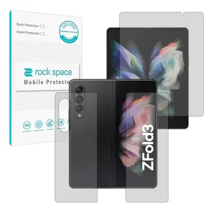 Rock space Resistant model transparent screen protector suitable for Samsung Galaxy Z Fold 3 mobile phone along with back protector