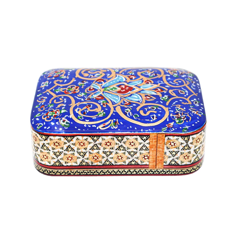 جا کارتی خاتم کاری مدل کشویی لبه گرد طرح تذهیب کد 11p8