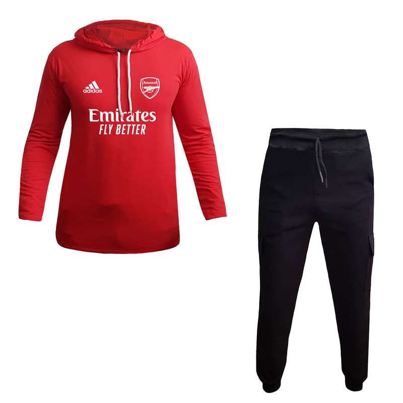 ست تی شرت کلاه دار و شلوار مردانه مدل آرسنال کد RE 4001