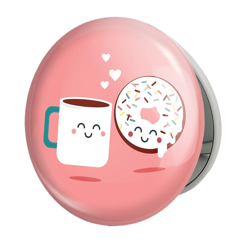 آینه جیبی خندالو طرح کافی شاپ قهوه مدل تاشو کد 27510 