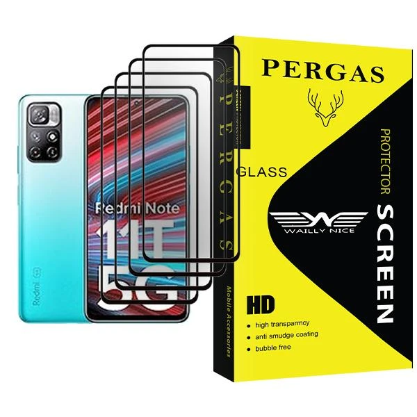 محافظ صفحه نمایش وایلی نایس مدل Pergas Glass MIX004 مناسب برای گوشی موبایل شیائومی Redmi Note 11T 5G بسته چهار عددی