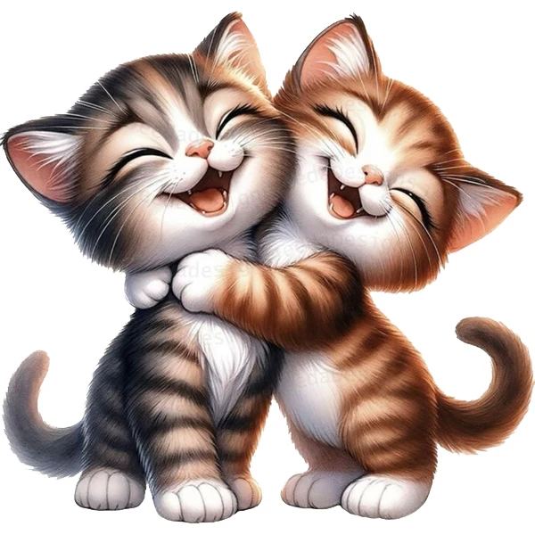 استیکر پارچه و لباس پاد آفرین طرح گربه های بامزه کد 4303