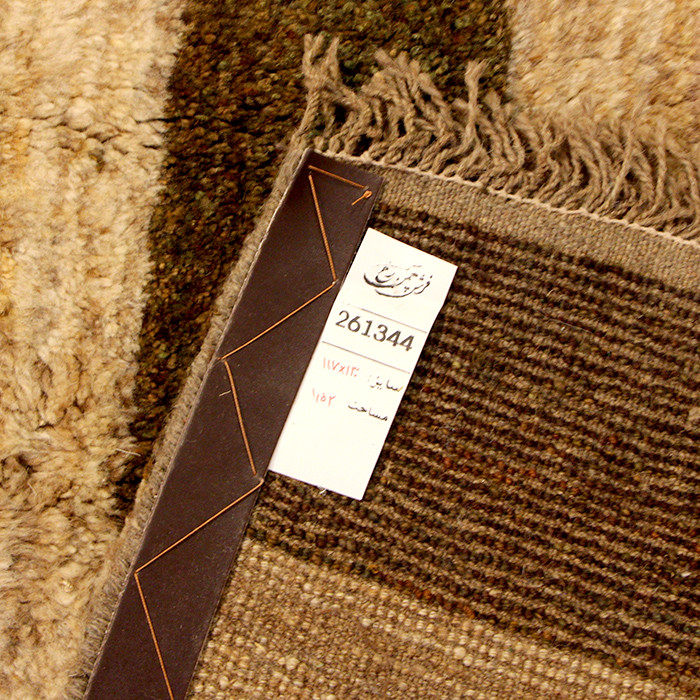 گبه دستباف یک و نیم متری فرش چمن رخ مدل مدرن کد 261344