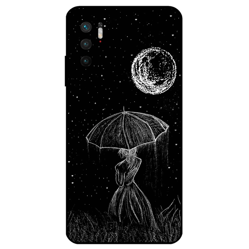 کاور مگافون طرح دختر و ماه مدل 1369 مناسب برای گوشی موبایل شیائومی Redmi Note 10 5G / Poco M3 Pro