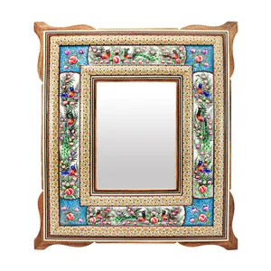 آینه خاتم کاری مدل یونیک طرح مینیاتور برجسته کد GrBl50p44mr22p16-1f2