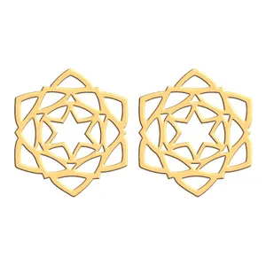 گوشواره طلا 18 عیار زنانه فرشته مدل اسلیمی WEL-000079