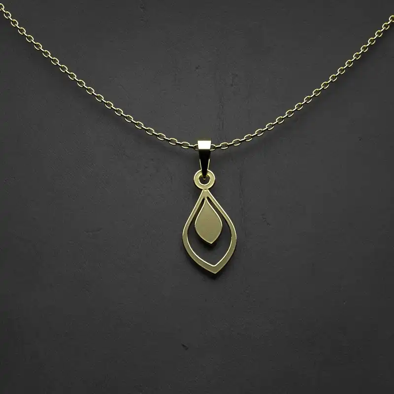 گردنبند طلا 18 عیار زنانه مدوپد مدل اشک کد HH2-1-1001