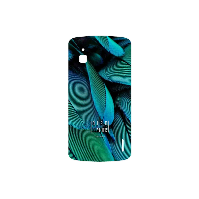 برچسب پوششی ماهوت مدل Green Feather مناسب برای گوشی موبایل گوگل Nexus 4