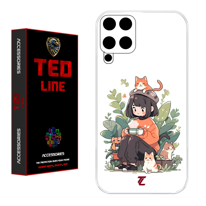 کاور تدلاین طرح گربه کد 1181 مناسب برای گوشی موبایل سامسونگ Galaxy A12 / M12 / F12