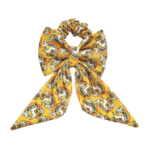 کش مو دخترانه مدل پاپیون طرح اسب تک شاخ كد KSH554-YL