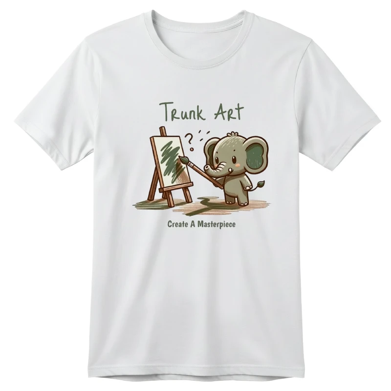 تی‌شرت آستین کوتاه بچگانه مدل فیل نقاش کد v1 