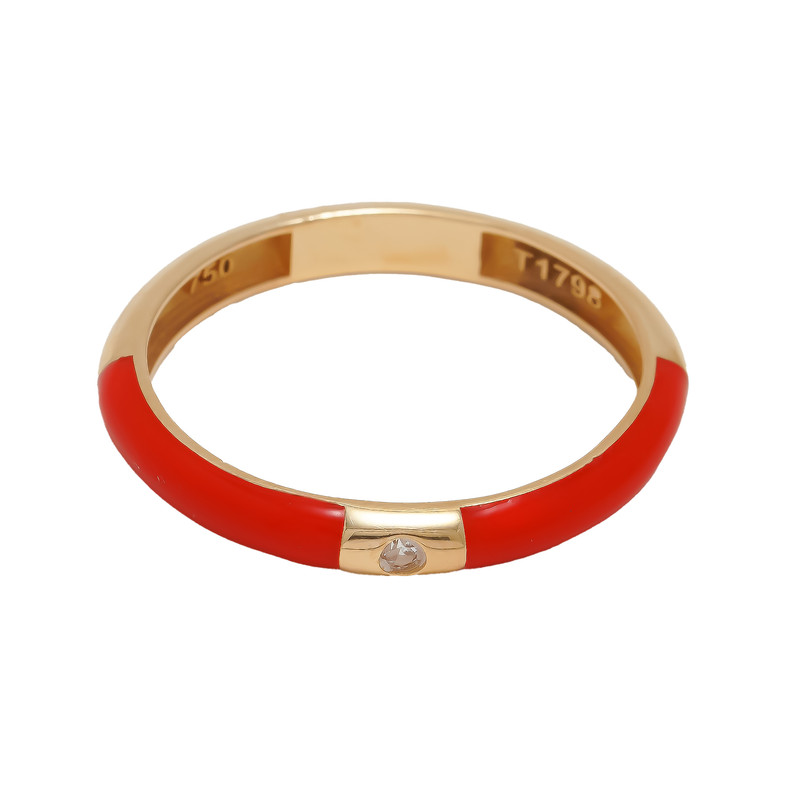 انگشتر طلا 18 عیار زنانه لاوین مدل رنگین کمان سایز 57