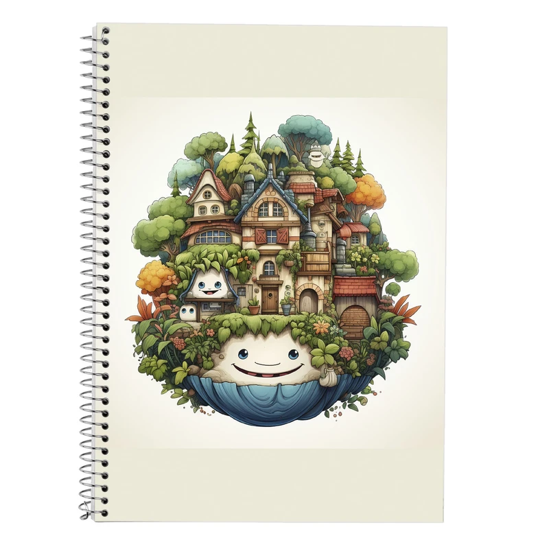 دفتر زبان 50 برگ مدوپد مدل دوخط طرح Ghibli کد DF2525