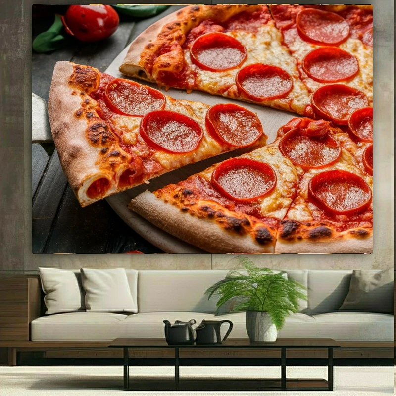 پوستر طرح مخمل فست فود مدل پیتزا ایتالیایی کد N280