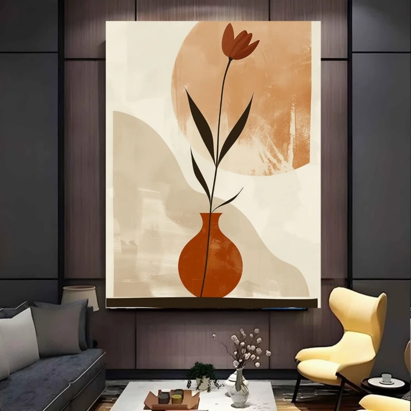 پوستر پارچه ای طرح مخمل  مینیمال مدل شاخه گل کد FP106929